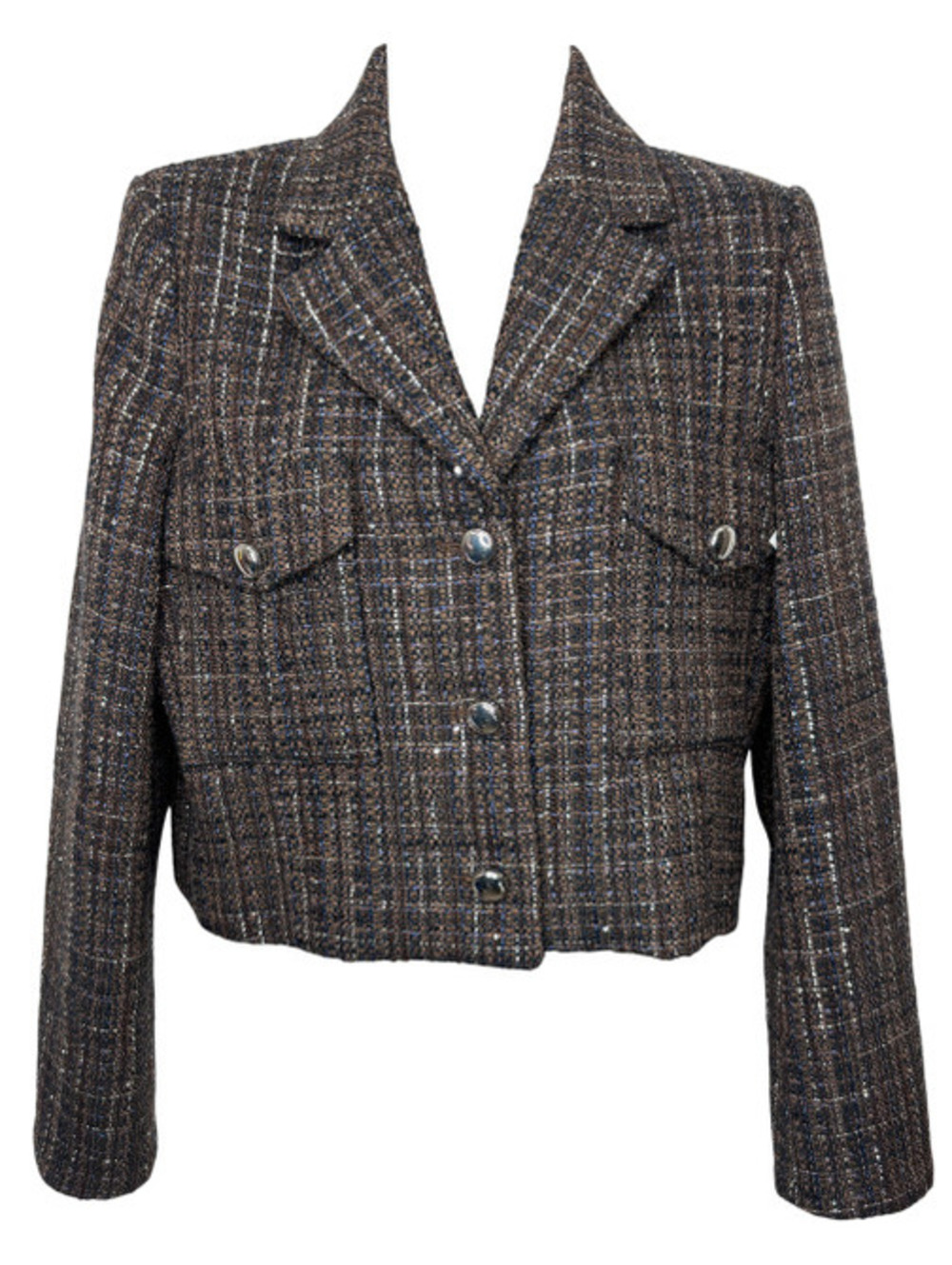 Maje Tweed Sequin Cropped Jacket